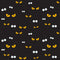 Spooky Monster Eyes Fabric - Black - ineedfabric.com