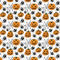 Spooky Pumpkin & Spider Fabric - White - ineedfabric.com