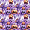 Spooky Purple & Orange Pumpkin Fabric - ineedfabric.com