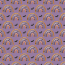 Spooky Rainbows & Bats Fabric - Purple - ineedfabric.com