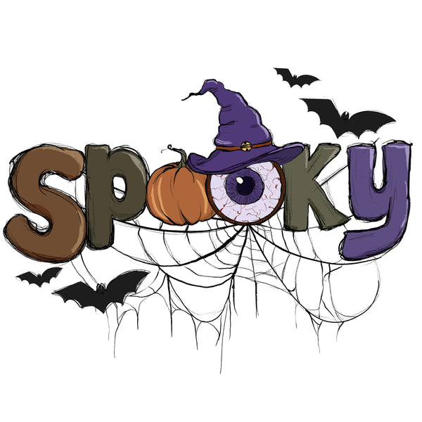 Spooky Words Fabric Panel - ineedfabric.com