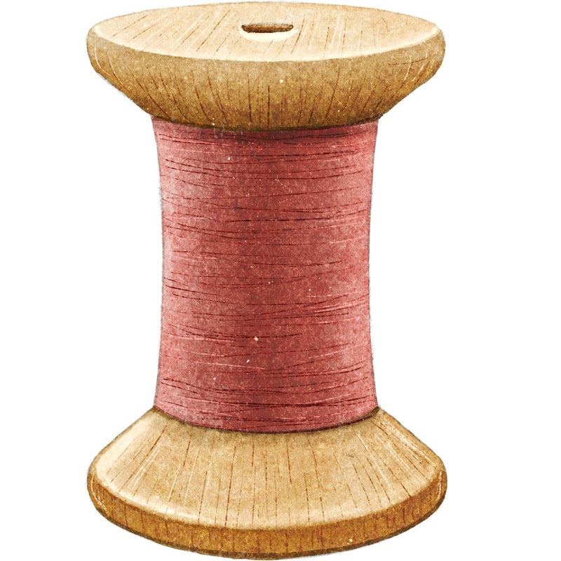 Spool Of Thread Fabric Panel - Red - ineedfabric.com