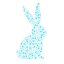 Spotted Bunny Fabric Panel - Blue - ineedfabric.com