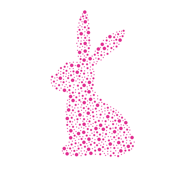 Spotted Bunny Fabric Panel - Pink - ineedfabric.com
