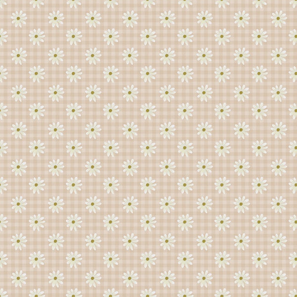 Spring Daisies Fabric - Tan - ineedfabric.com