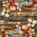 Spring Floral on Wood Planks Pattern 4 Fabric - ineedfabric.com