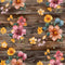 Spring Floral on Wood Planks Pattern 7 Fabric - ineedfabric.com