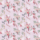 Spring Flowers & Birds Fabric - Pink - ineedfabric.com