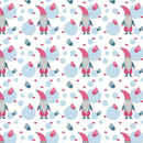 Spring Gnomes & Bubbles Fabric - White - ineedfabric.com