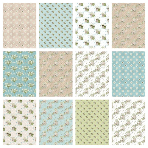 Spring Time Daisies Fat Eighth Bundle - 12 Pieces - ineedfabric.com