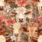 Springtime Highland Cows Pattern 15 Fabric - ineedfabric.com