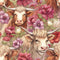 Springtime Highland Cows Pattern 6 Fabric - ineedfabric.com
