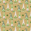 St Patrick's Day Gnomes Fabric - Tan - ineedfabric.com