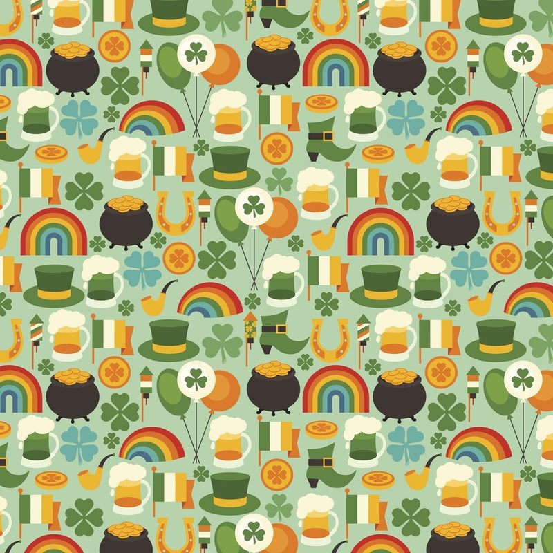 St. Patrick's Day Icons Fabric - ineedfabric.com