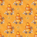 Stacked Jack-O-Lanterns on Vines Fabric - Orange - ineedfabric.com