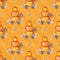 Stacked Jack-O-Lanterns on Vines Fabric - Orange - ineedfabric.com