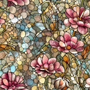 Stain Glass Flowers Fabric - ineedfabric.com