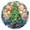 Stained Glass Christmas Tree 1 Fabric Panel - ineedfabric.com