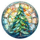 Stained Glass Christmas Tree 2 Fabric Panel - ineedfabric.com