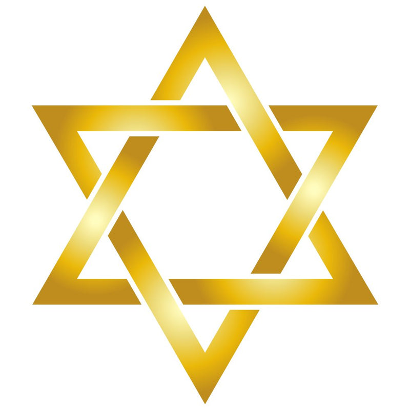 Star Of David Fabric Panel - Gold - ineedfabric.com