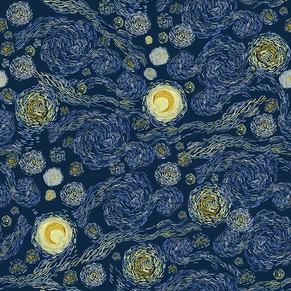 Starry Sky Fabric - Dark Blue - ineedfabric.com