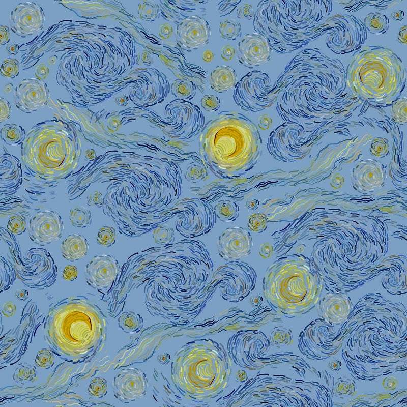 Starry Sky Fabric - Light Blue - ineedfabric.com