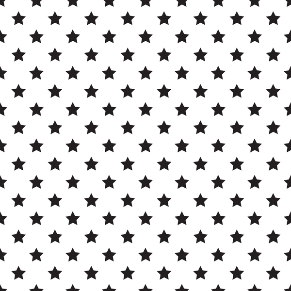 Stars Basics Fabric - Black on White - ineedfabric.com