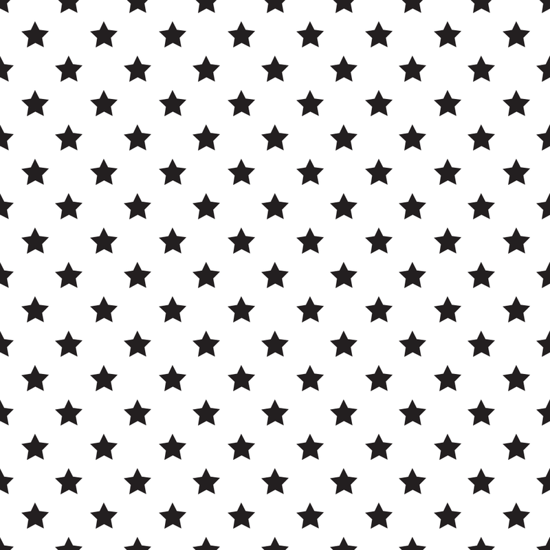 Stars Basics Fabric - Black on White - ineedfabric.com