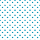 Stars Basics Fabric - Cerulean Blue on White - ineedfabric.com