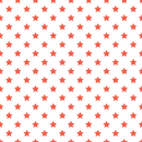 Stars Basics Fabric - Cinnabar on White - ineedfabric.com