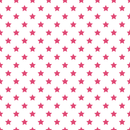 Stars Basics Fabric - Pink Carmine on White - ineedfabric.com