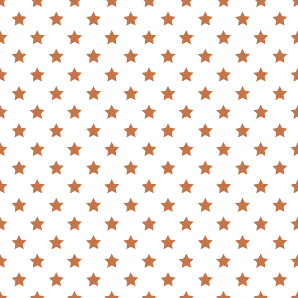 Stars Basics Fabric - Sienna on White - ineedfabric.com