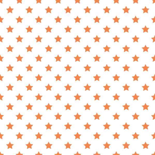 Stars Basics Fabric - Soft Orange on White - ineedfabric.com