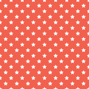 Stars Basics Fabric - White on Cinnabar - ineedfabric.com