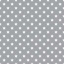 Stars Basics Fabric - White on Dusty Gray - ineedfabric.com