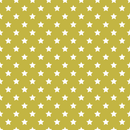 Stars Basics Fabric - White on Gold - ineedfabric.com