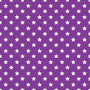 Stars Basics Fabric - White on Grape - ineedfabric.com