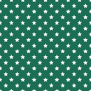 Stars Basics Fabric - White on Hunter Green - ineedfabric.com