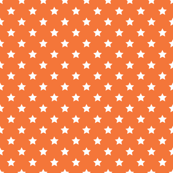 Stars Basics Fabric - White on Pumpkin - ineedfabric.com