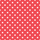 Stars Basics Fabric - White on Red - ineedfabric.com