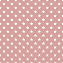 Stars Basics Fabric - White on Rose Gold - ineedfabric.com