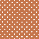 Stars Basics Fabric - White on Sienna - ineedfabric.com