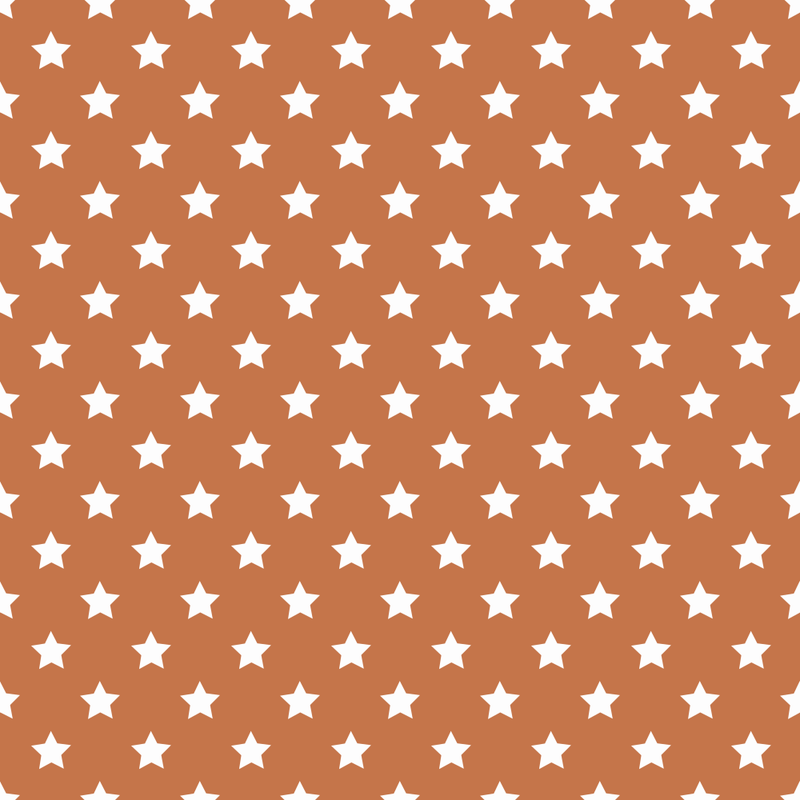 Stars Basics Fabric - White on Sienna - ineedfabric.com