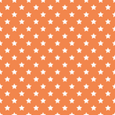 Stars Basics Fabric - White on Soft Orange - ineedfabric.com