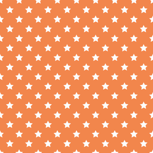 Stars Basics Fabric - White on Soft Orange - ineedfabric.com