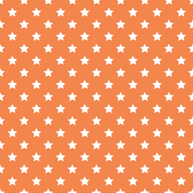 Stars Basics Fabric - White on Soft Orange - ineedfabric.com