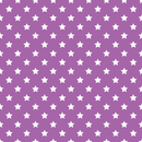 Stars Basics Fabric - White on Soft Purple - ineedfabric.com