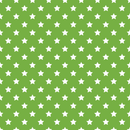 Stars Basics Fabric - White on Spring Green - ineedfabric.com