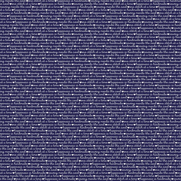 Stitch Text Fabric - Navy - ineedfabric.com