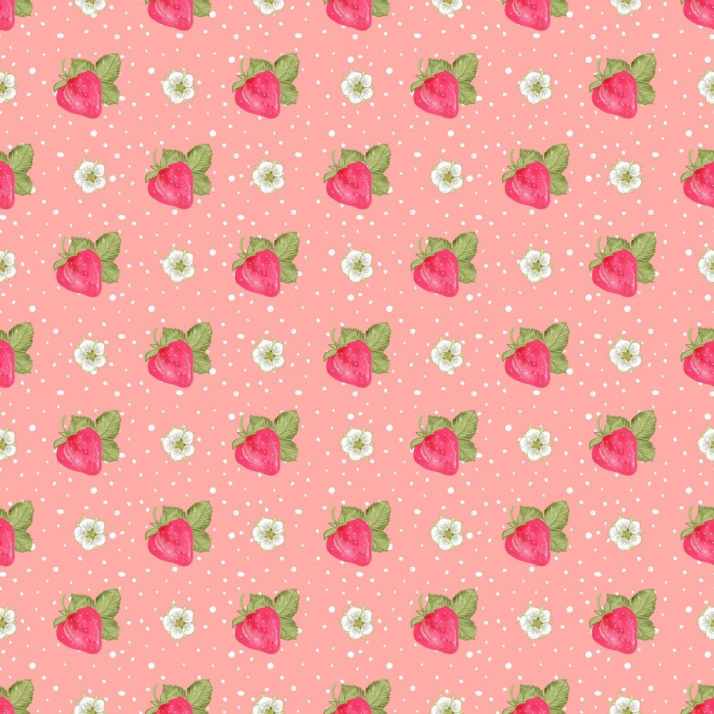 Strawberry Patch Big Strawberry Fabric Panel 18 Inches by 18 Inches